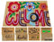 MYPURECORE Coir Door Mat (60x40cm) - Non-Slip & Absorbent, Indoor/Outdoor, Eco-Friendly - Ideal as Front Door, Entrance, Floor, Welcome Mat - Large Size, Dirt Trapper, Washable (WELCOME FLOWERS)