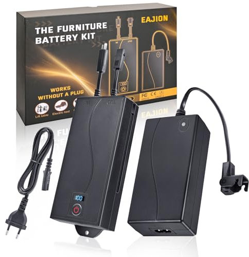 Batería universal para muebles reclinables, fuente de alimentación inalámbrica recargable de 2500 mAh para muebles con conexión de 2 pines, baterías para sofás eléctricos, reclinables Incluye cargador