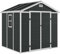 STEELSØN Novara Gerätehaus aus Kunststoff - Geräteschuppen wasserdicht, wetterbeständing - Gartenhaus Satteldach, Aluminiumrahmen - Gartengerätehalter in Anthrazit Außenmaß 230x200x226 cm