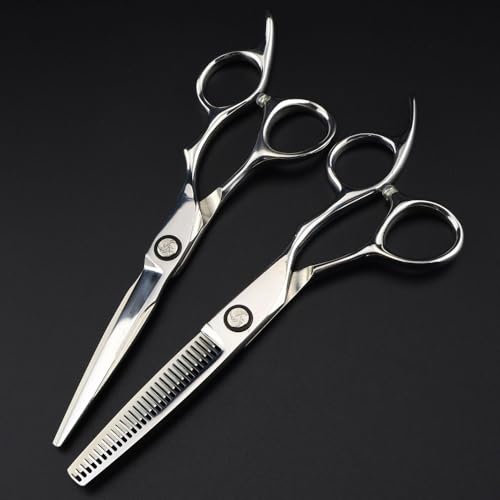 Hair Cutting, 6 inch Professional JP440C Steel Silver Cut Haircut Thinning Barber Hair Cutting Hairdresser Set