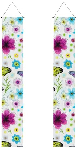 Frühlings-Banner mit buntem Schmetterlings-Druck, Dekoration, festliche Atmosphäre, für jeden Anlass, für drinnen und draußen, Tür, Veranda, mehr Stil 81