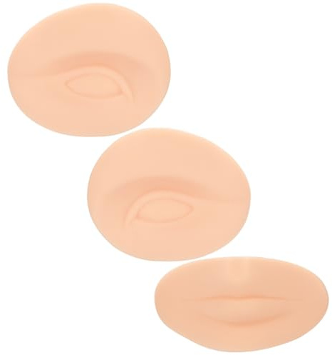 NUOBESTY 3D Silikon Übungshaut Satz für Augen und Lippen Make Up Wiederverwendbares Tattoo Übungsbrett Hautähnliche Make Up Übungsplatte für Studios und Anfänger
