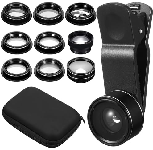 NOLITOY Phone Camera Lens Kit with Radiating and Three-Point Lenses Wide Angle and Macro for Smartphone Videography and Photography