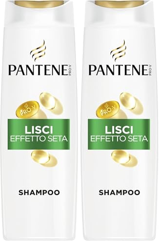 Pantene Pro-V Lisci Effetto Seta Shampoo 400ml per Capelli Crespi e Opachi. Deterge Delicatamente e Protegge i Legami del Capello. Senza Siliconi, Olio Minerale, Coloranti. Con Active Nutri-Plex