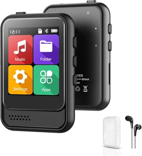 Bluetooth MP3 Player 16GB Portable Digital Audio Player with Built-in Speaker, FM Radio, Voice Recorder, E-Book Support, Expandable Memory up to 128GB – Black
