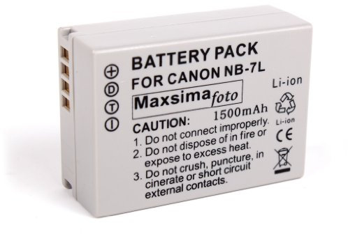 Maxsimafoto® - compatible NB-7L battery for Canon Powershot G10, G11, G12, SX30, High Capacity 1500mAh, NB7L. 12 month warranty!