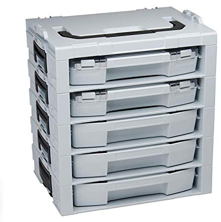 L-BOXX Sortimo L-BOXX i-Rack 5 fach | bestückt mit i-BOXX und Schublade | Instboxenset C3 und B3