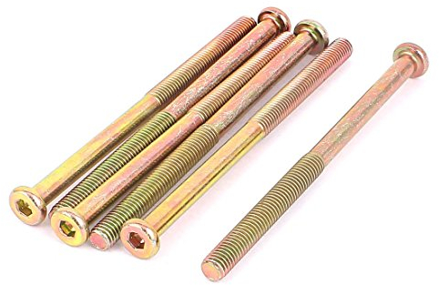 sourcing map 6pcs M8 x 120mm tête fraisée hexagonale vis fixation vis