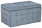 Hocker mit Stauraum Deckel Samt grau Bettbank Truhe Fußhocker Modern Michigan