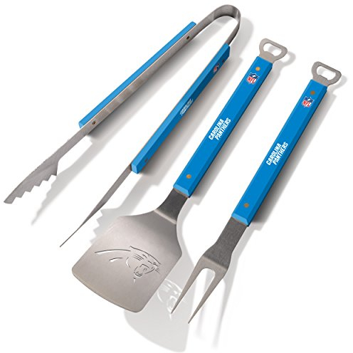 YouTheFan Sportula Spirit Serie 3-teiliges Grill-Set, NFL Carolina Panthers Barbecue Grillbesteck