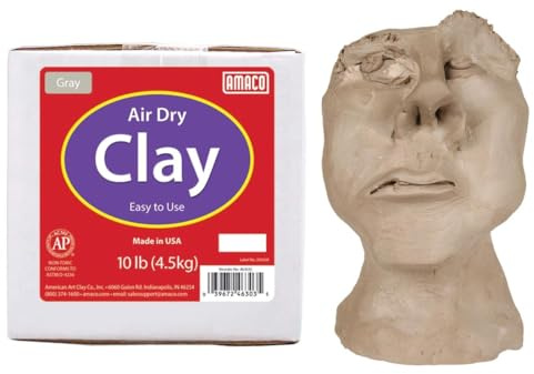 AMACO 4630-3C Air Dry Modeling Clay, 10-Pound, Gray