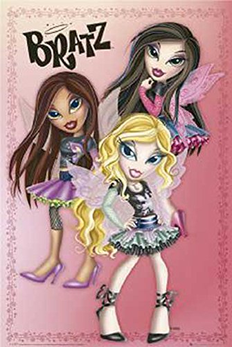 Bratz - Pixies Skirt - Filmposter Kino Movie Zeichentrick - Grösse 61x91,5 cm + Wechselrahmen, Shinsuke® Maxi Aluminium Silber, Acryl-Scheibe