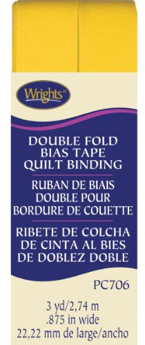 Wright Products Wrights Double Fold Quilt Binding 7/8 X3yd, Yellow