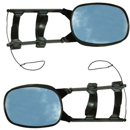 Pair of Universal Towing Mirrors Caravan Car Wing Scissor Fit Flat & Convex