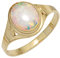 Ring Damenring mit Opal oval 333 Gold Gelbgold Opalring Goldring Fingerring, Ringgröße:Innenumfang 58mm ~ Ø18.5mm