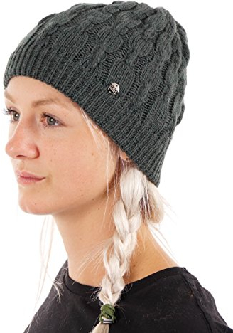 CMP Beanie Wintermütze Strickmütze grün Zopfmuster wärmend Fleece Gr. one-Size 5504043 (one-Size)