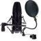 t.bone SC 400 +Antipop Studio Condenser Microphone, Super Cardioid, XLR, Black, Gold