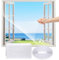 Flyzzz DIY Self-adhesive Window Screen Netting Mesh Curtain, With Hook and Sticky Tape, Can be easily cut down to size and fitted to multiple windows (5 Packs, White)