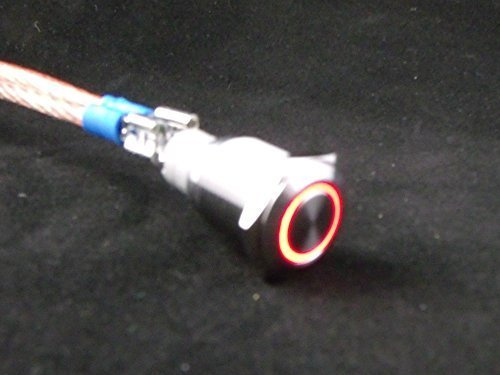 Eurosell IP67 Klingel Taster Taste Drücker 16mm LED beleuchtet Knopf KFZ Klingelknopf Start SMD Hupe Hupenknopf Türklingel Klingelknopf rot