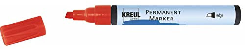KREUL 47712 - Permanentmarker rot, mit Keilspitze Strichstärke 1 - 5 mm, für unterschiedlich breites Schreiben und Markieren, zum Beschriften und Gestalten für Grafiker, Kunst und Hobby