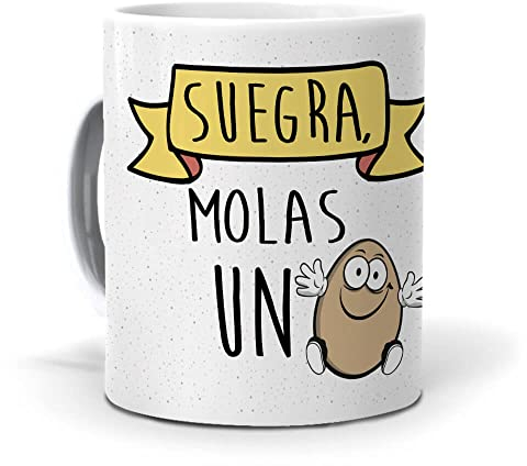 Taza De Café Suegra Molas Un Huevo | Regalo Original Con Frases Graciosas | Tazas De Cerámica Desayuno | Ideas Originales Para Regalar | Idea Regalos Cumpleaños Y Navidad | Cerámica 350 ML