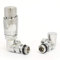 Hot Flow Chrome Cascade Corner Modern TRV Thermostatic Radiator Valve (Pair) Includes A Corner TRV Body & One Lock Shield. for Quick & Easy Temperature Control. Perfect for Energy Saving.