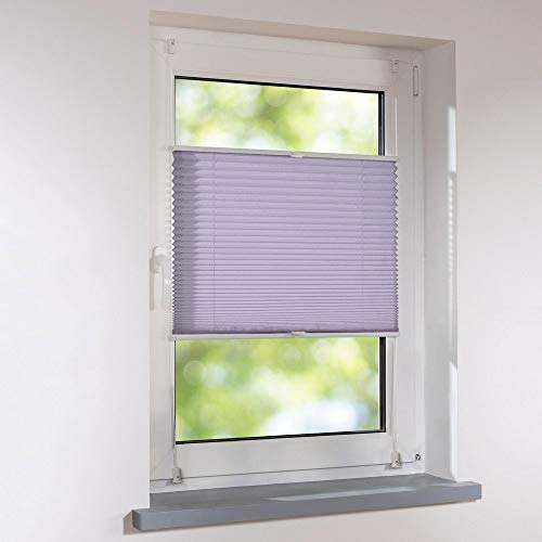 Plissee Klemmfix Faltstore UNIVERSAL Faltrollo ohne Bohren - 80 x 100 cm - flieder