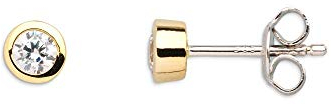 Xenox XS7122G Ohrstecker Silver Circle Gelb-Gold Zirkonia Ø 5 mm