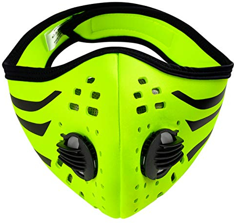 4sold Staubmaske Atemmaske Mundschutz Mundmaske 5-lagigem Filter Waschbar Staub Schutz Maske Ersatzfiltern Anti Pollen Allergie Mit Ventil Motorrad Radsport Outdoor (Speed Fluorescent Yellow)