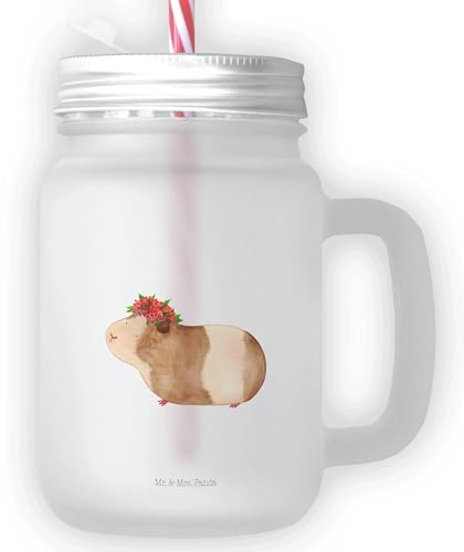 Mr. & Mrs. Panda Trinkglas Mason Jar Meerschweinchen Weisheit - Geschenk, Motivation, lustige Sprüche, Gute Laune, Tiermotive, Tiere, Spruch,