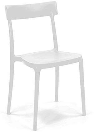 Stuhl Modell Argo aus Polypropylen, Set mit 4 Stück, erhältlich in 7 Farben (mattweiß)