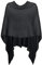 Mississhop 221 Poncho aus Mischgewebe für Damen Cape Überwurf One Size Schwarz