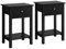 Yaheetech 2 Tables de Chevet Pied en Bois Massif Noir Bout de Canapé Table d'Appoint avec 1 Tiroir et 1 Étagère de Rangement 40 x 30 x 60 cm pour Chambre Salon Entrée