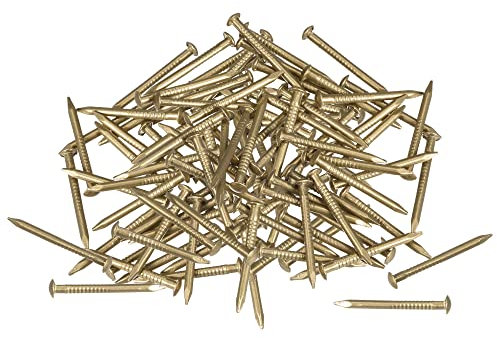 sourcing map Lot de 100 petits clous en laiton 1,2 x 15 mm