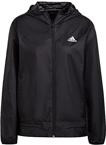 adidas Coupe-vent pour femme avec logo, noir/blanc, Taille L
