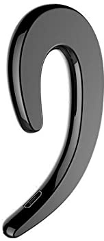 XJST Cuffie A Conduzione Ossea Singola Dell'orecchio, Cuffie Bluetooth, con Microfono Aprire La Cuffia Auricolare per Jogging/in Esecuzione, Palestra,Nero