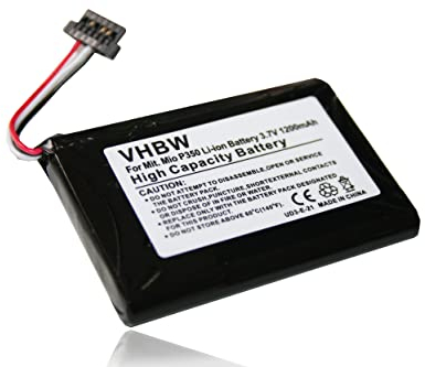 vhbw Akku Ersatz für Falk CL653450APR 1S1P für GPS Navigation Navi (1200mAh, 3,7V, Li-Ion)
