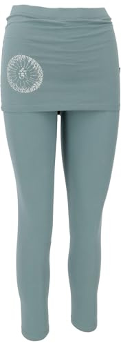 GURU SHOP Yoga-Hose, Leggings mit Minirock Bio BW Yogi - Aqua, Damen, Baumwolle, Size:M