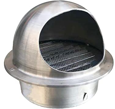 Runde Edelstahl Lüftungsgitter,Ø50-300mm,Lufthaube,Lamellen,Wetterschutzgitter,Ablufthaube,mit Netz,Dauerhaft,für Küche Bad Büro Garage Außenwände Belüftung und Entlüftung (300mm/11.81in)
