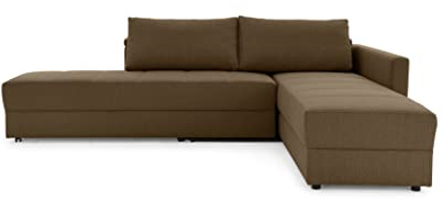 LOOKS by Wolfgang Joop Looks III Designer Sofa mit Boxspringfederung, Ecksofa mit Bettfunktion, Dunkelbraun, 287x229x77 cm
