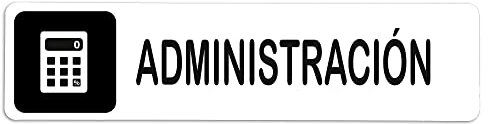 Becral® - Señal adhesiva de PVC ADMINISTRACION | Placa puerta PVC BLANCO | Señal informativa | Cartel Puerta 200X50mm