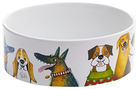 BIA International Large Dog Bowl - Fun Dog Bowls from Wags to Whiskers - Dog Food & Water Bowl in One - Wacky Pet Design - Ideal Dog Accessory
