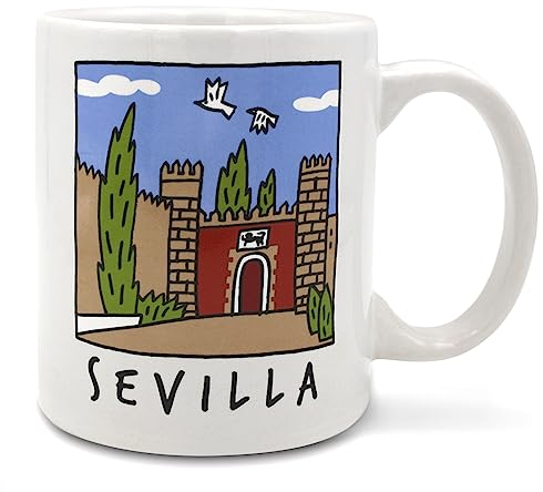 TBOC Taza Desayuno Porcelana | Regalos Originales [Reales Alcázares] Mug Souvenirs Sevilla Andalucia España | Regalar Cumpleaños Profesores Amigo Invisible Original Taza Personalizada Alcázar