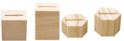 Obahdirry 4 StüCk Log Square und Hexagon Paar Ring Display Racks, Paar Ring Halter, Ring Halterungen, Schmuck Silber Lager Regale