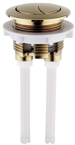 Taps2Traps® Brushed Brass Effect Universal Toilet Dual Flush Button Fit 38mm Cistern Hole