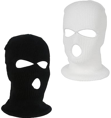 YSTP Sturmhaube, 2 Stücke 3 Löcher Gestrickte Sturmhauben Ski Mask Winddicht Warm Sturmmaske Sturmhaube Motorrad für Outdoor Sport Herren und Damen (2, Gemischt)