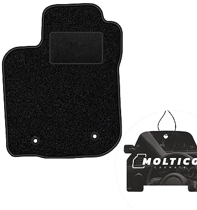 moto-MOLTICO Fahrer Fußmatte Auto Velours Fahrerseite Autoteppiche Schwarz Fahrermatte 1-teilig passend für Dacia Sandero Stepway I 2013-2018