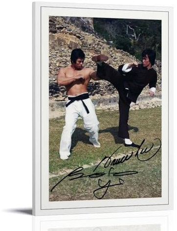 BOLO YEUNG & BRUCE LEE Signed Poster Dekorative Malerei Leinwand Wandkunst Wohnzimmer Poster Schlafzimmer Malerei, Leinwand Kunst Poster Und Wandkunst Bilddruck Moderne Familienzimmer Dekor 12x18inch(