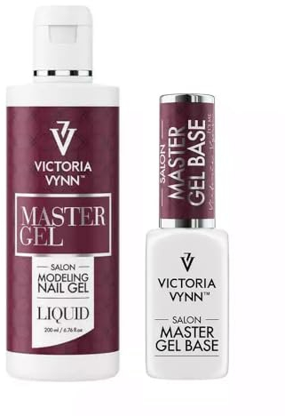 Victoria Vynn Master Gel Liquid Salon Modeling Nail Gel 200 ml & Base 8 ml - Premium UV Builder Gel for Gel Nails, Biab Gel in the Bottle Set for Perfect Manicure