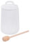 orion group Contenitore in porcellana per miele con coperchio e cucchiaio in legno WHITELINE 470 ml